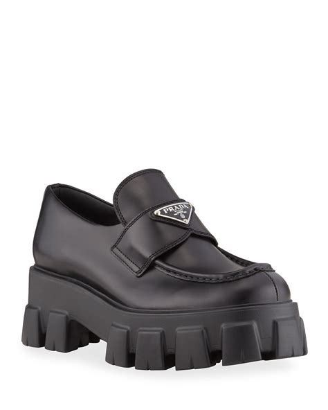 prada monolith platform loafers.